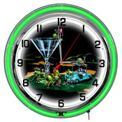 Michael Godard 19Th Hole Neon Clock 18